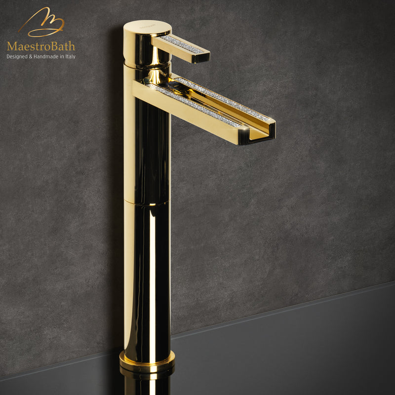 Swarovski Crystal Bathroom Faucet | Polished Gold