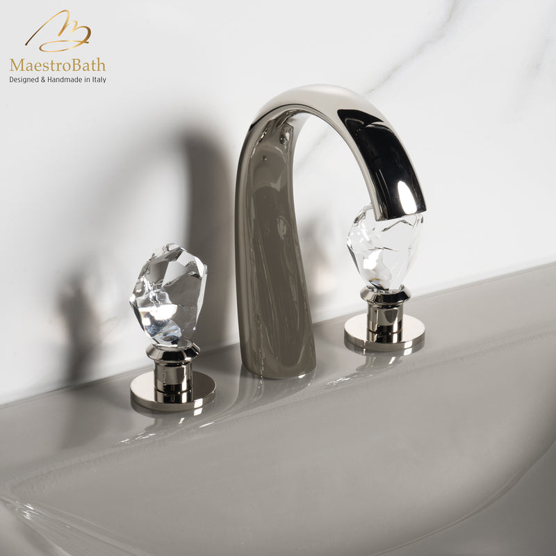 Lux Crystal 3-Hole Bathroom Faucet