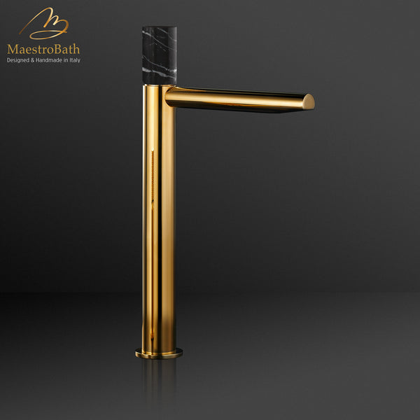 Marble High Bathroom Faucet | Polished Gold #color_polished gold