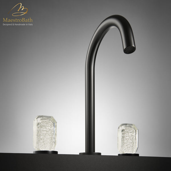 OTTO Modern 3-hole Bathroom Faucet | Black and Silver