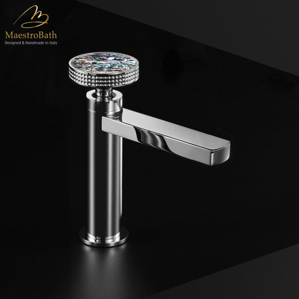 Preziosa Luxury Bathroom Faucet | Polished Chrome #handles_ Abalone