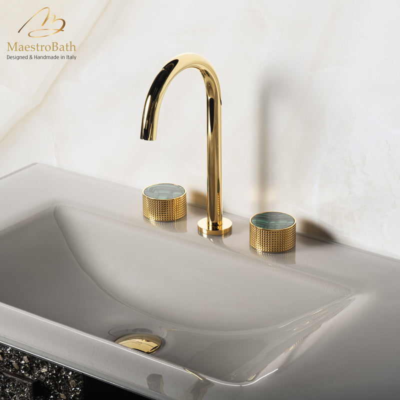 Preziosa Luxury 3-hole Bathroom Faucet | Polished Gold