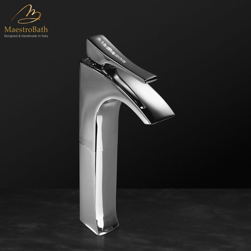 Skip Diamond 1-Hole Polished Chrome Luxury Vessel Sink Faucet