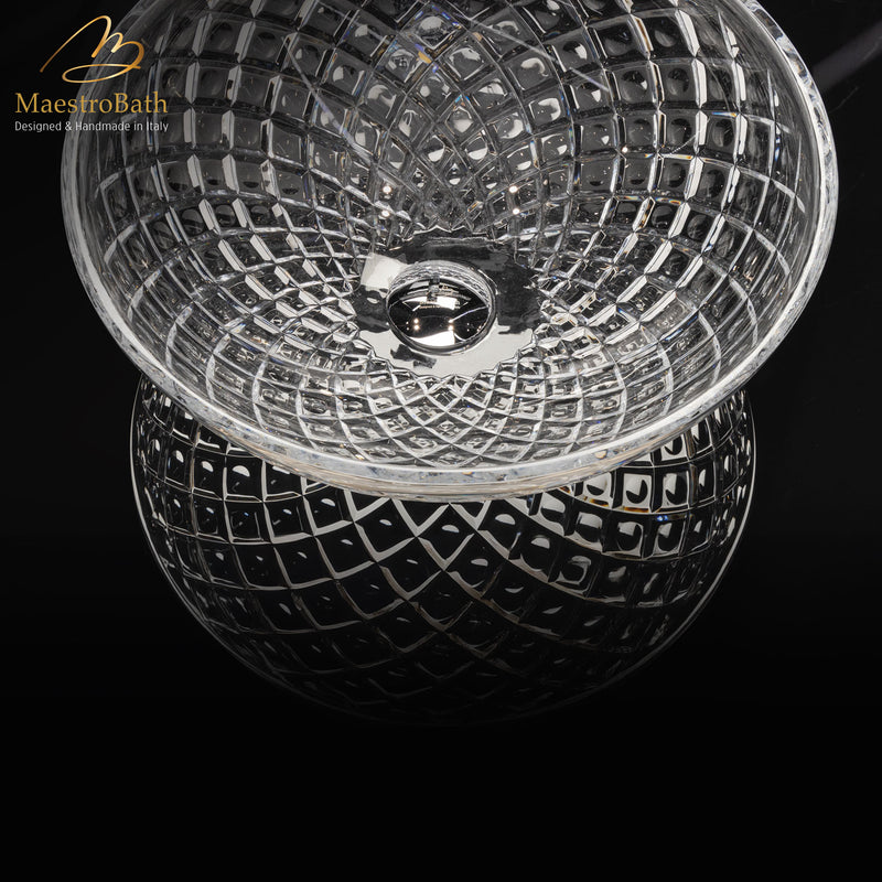 Ice Round Transparent Crystal Vessel Sink