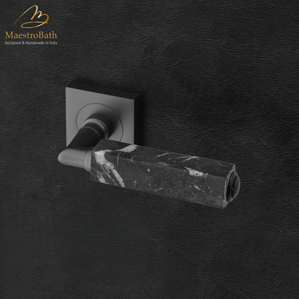 CUBO Marble Door Handle | Black