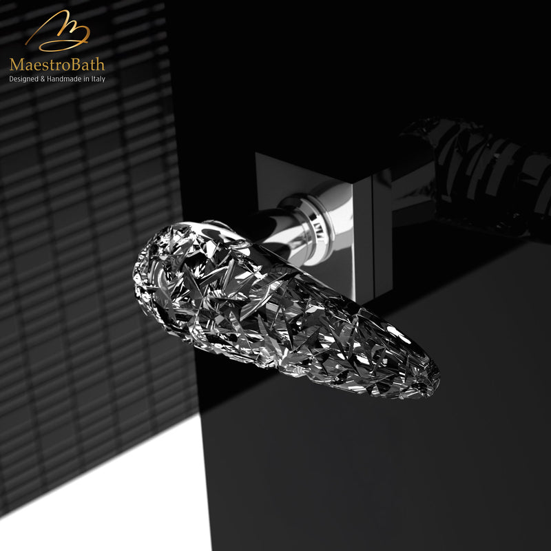 Luxury Crystal Door Handle | Chrome