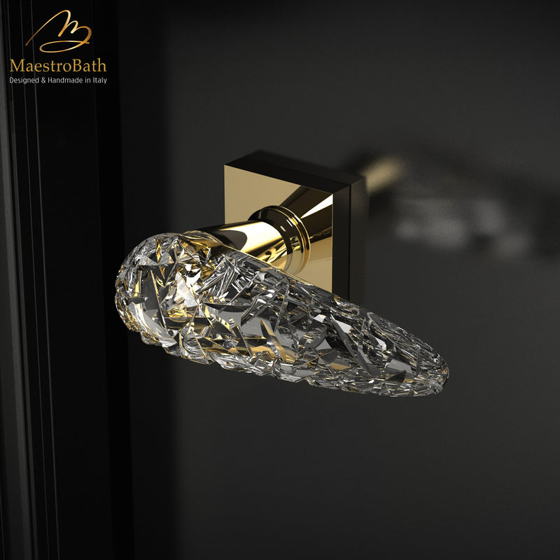 Designer Crystal Door Handle | Gold