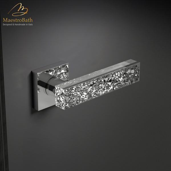 Cut Crystal Door Handle | Transparent