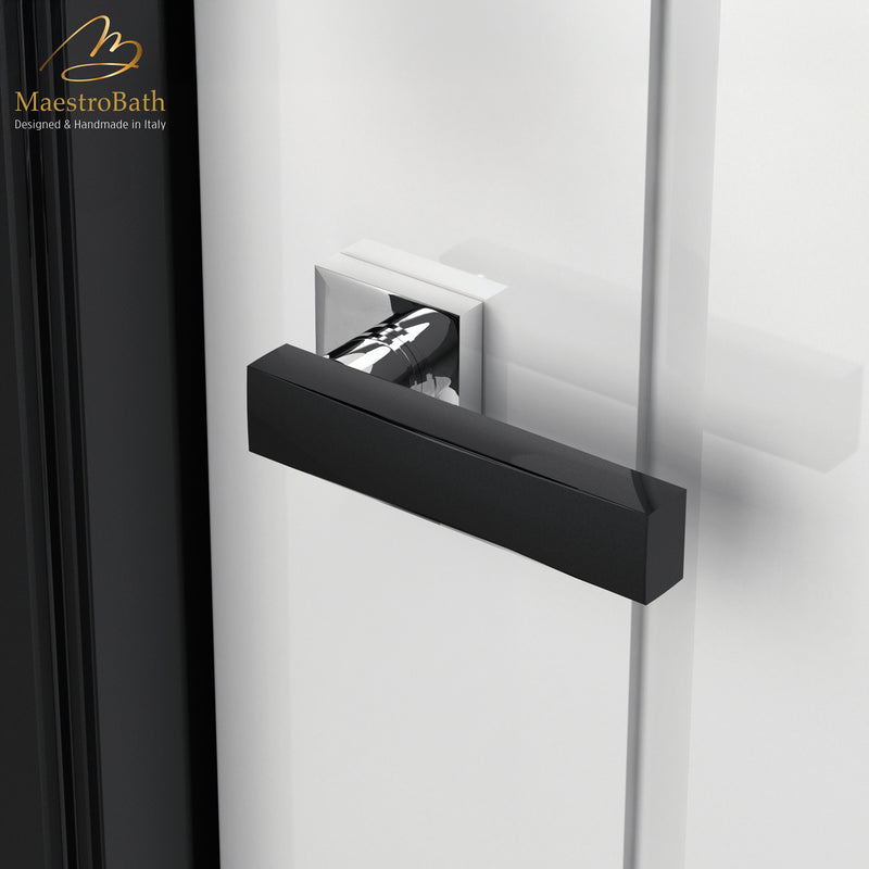 Modern Crystal Door Handle | Black