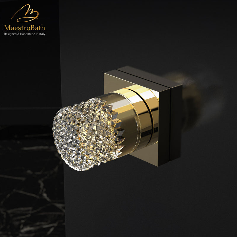 Handmade Crystal Door Handle | Gold