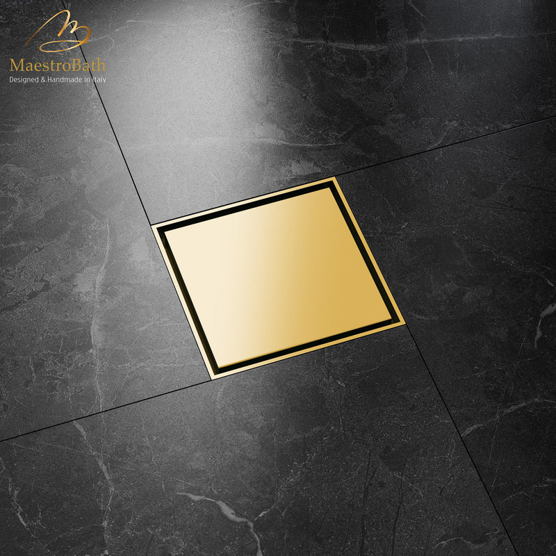 Modern Shower Linear Drain 100 | Polished Gold