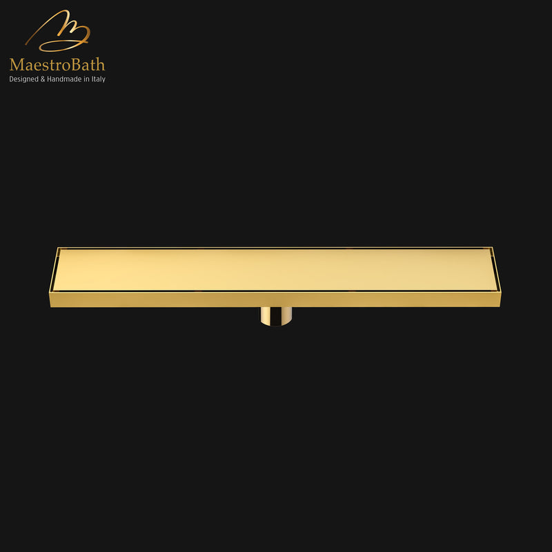 Modern Shower Linear Drain 600 | Polished Gold