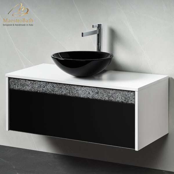 Alba 40" Vanity Set | White and Black