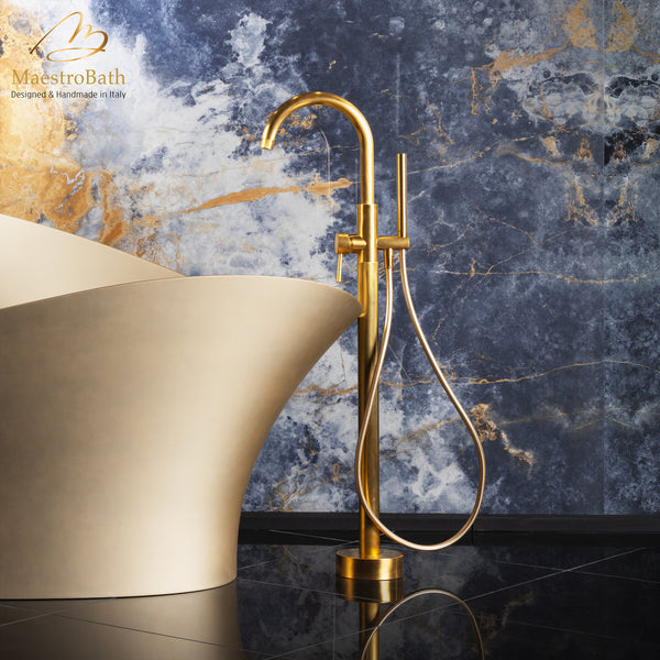 Mini Star Free Standing Tub Filler | Bronze