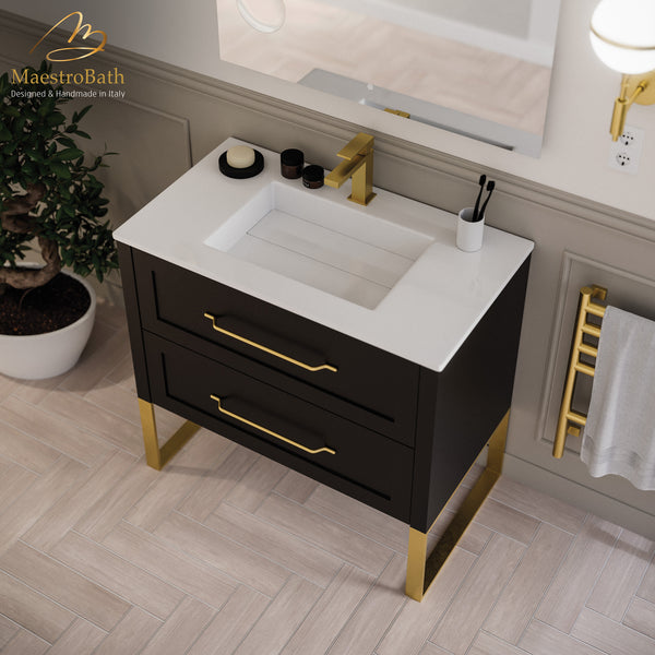 Antico 80 Bathroom Vanity | Black #color_black