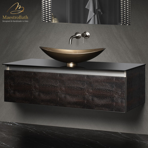 Luxury Crocodile Bathroom Vanity | Dark Crocodile #color_Dark Crocodile