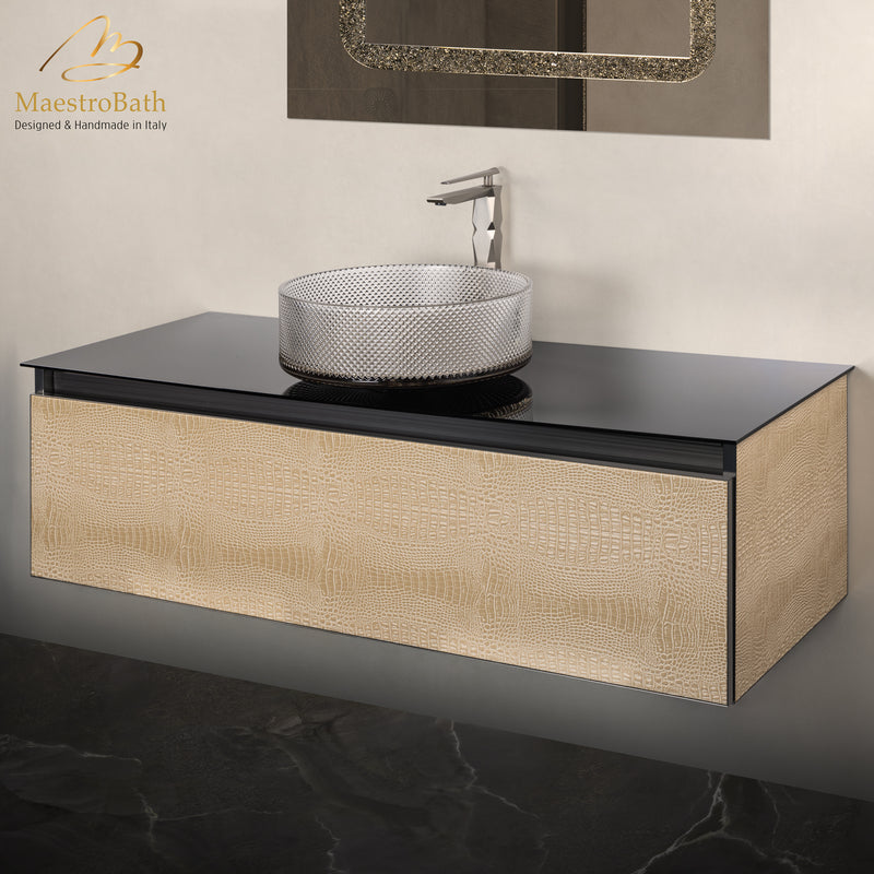 Luxury Crocodile Bathroom Vanity | White Crocodile