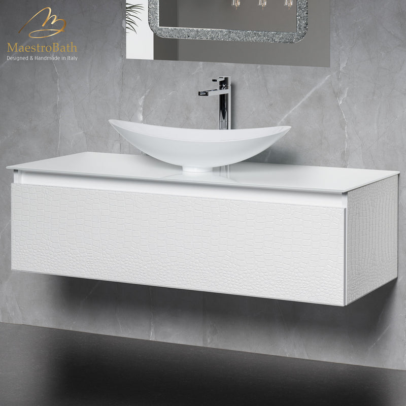 Luxury Crocodile Bathroom Vanity | White Crocodile