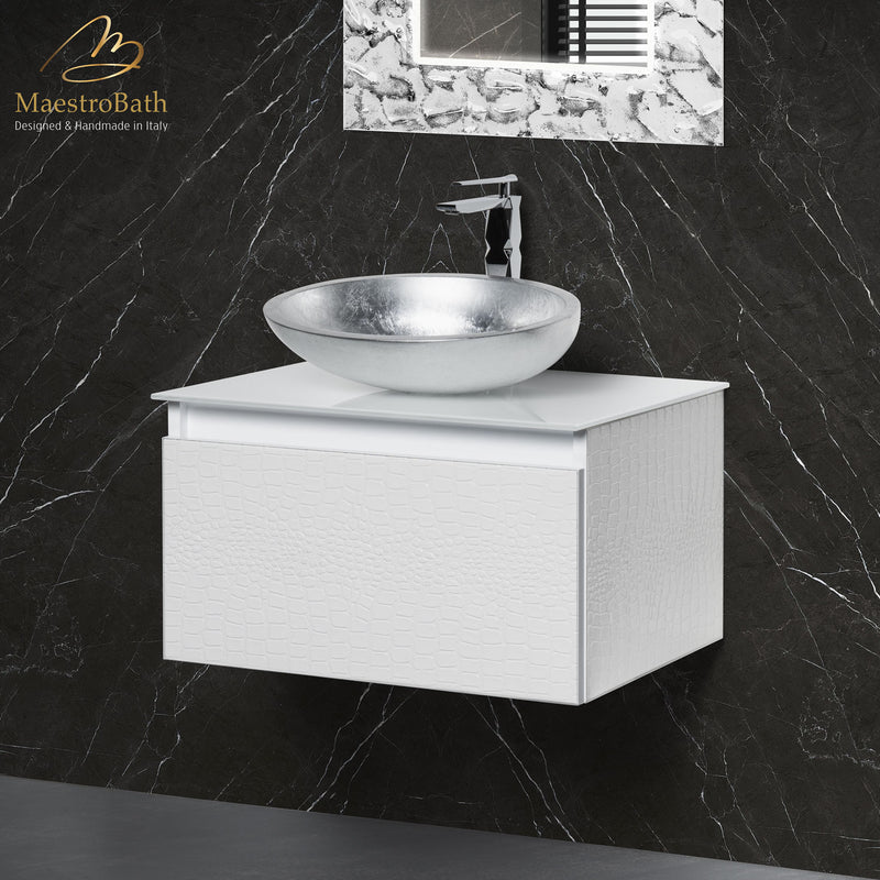 Luxury Crocodile Bathroom Vanity | White Crocodile