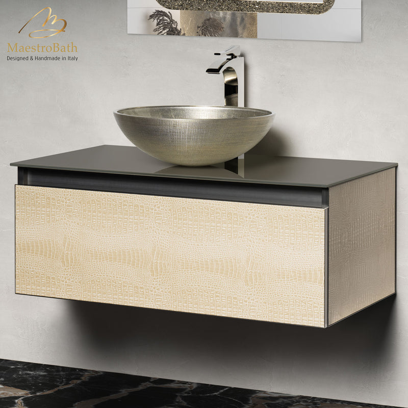 Luxury Crocodile Bathroom Vanity | Light Crocodile