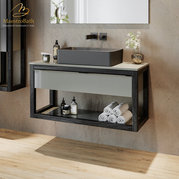 Fermo Bathroom Vanity 100 | Black Oak