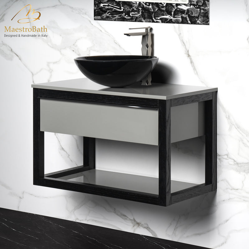 Fermo Bathroom Vanity 80 | Black Oak