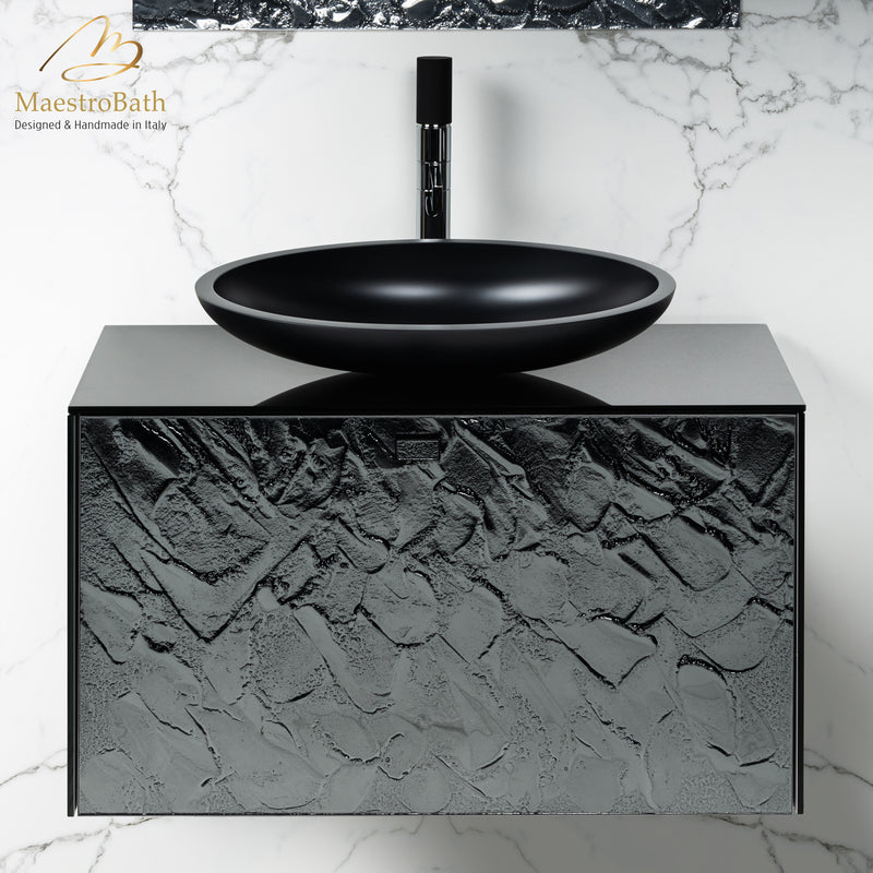 Luxury Murano Crystal Wallmount Bathroom Vanity