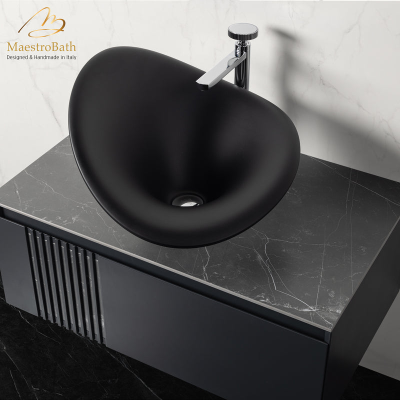 Calla Lilly Black Ultra Modern Bathroom Sink