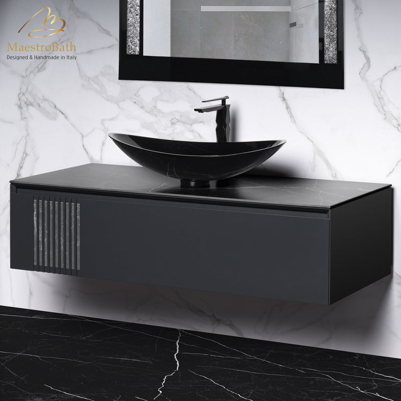 Mantua Bathroom Vanity 48" | Black