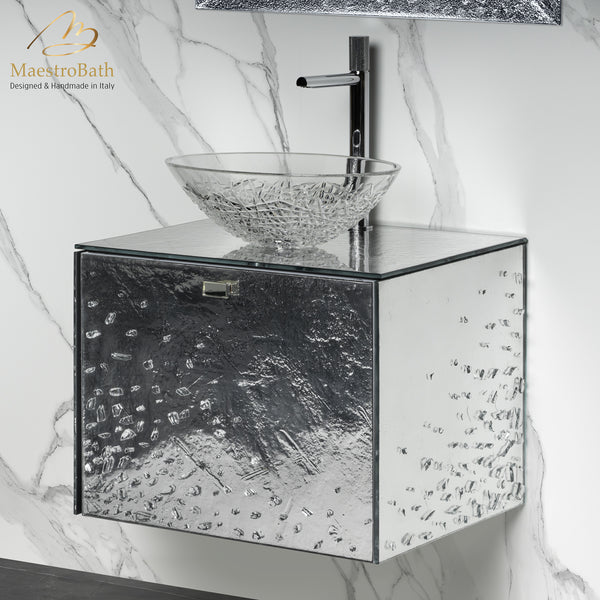 Luxury Crystal Wallmount Bathroom Vanity #color_silver