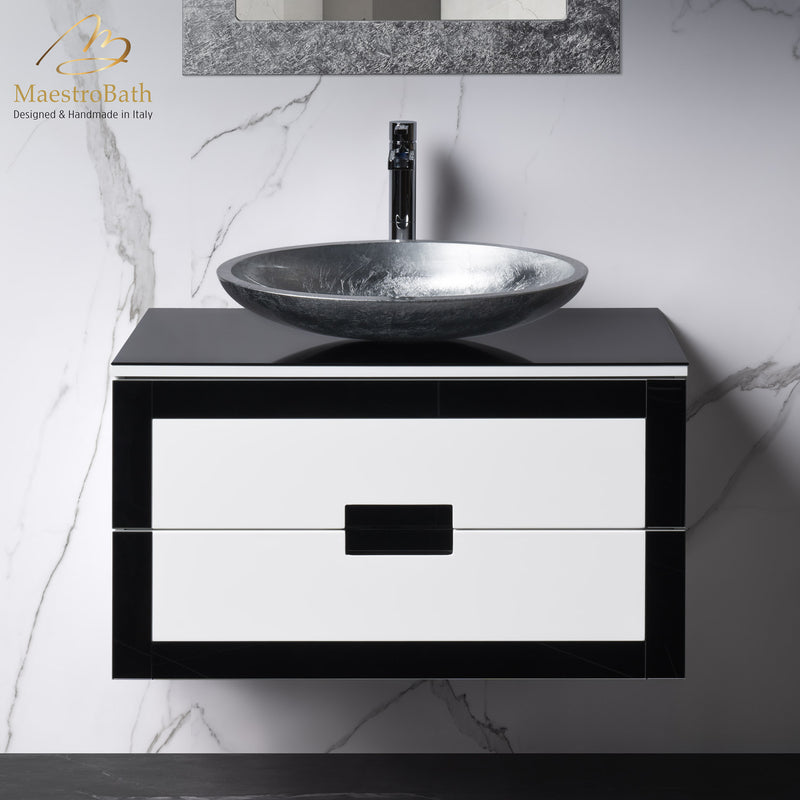 Luxury Bathroom Vanity 32" | Black and White