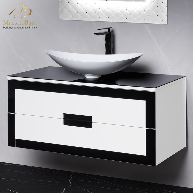 Luxury Bathroom Vanity 40" | Black and White