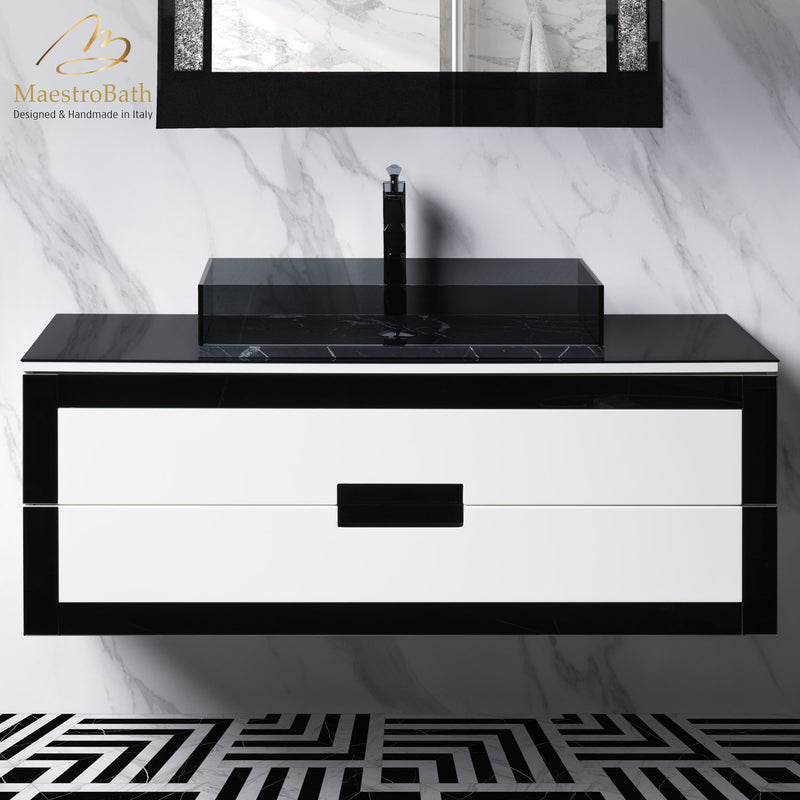 Luxury Bathroom Vanity 48" | Black and White