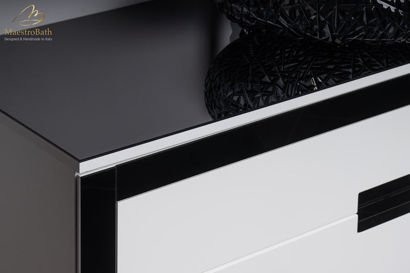 Luxury Bathroom Vanity 48" | Black and White