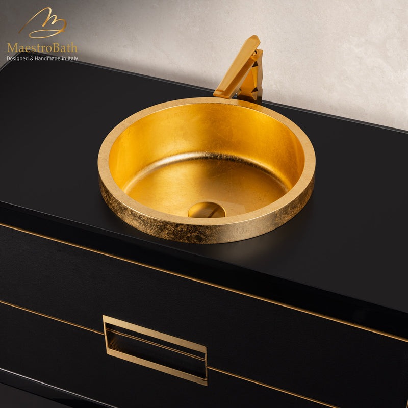 Gold Drop-In Bathroom Sink