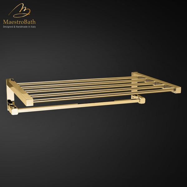 IKON Towel Holder Stand | Polished Gold