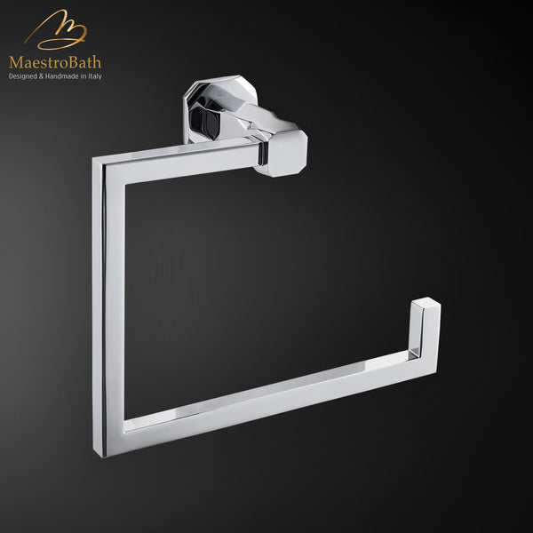 IKON Polished Chrome Luxury Towel Ring