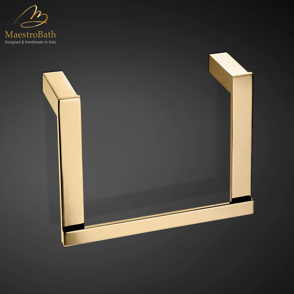 Modern Towel Ring | Polished Gold