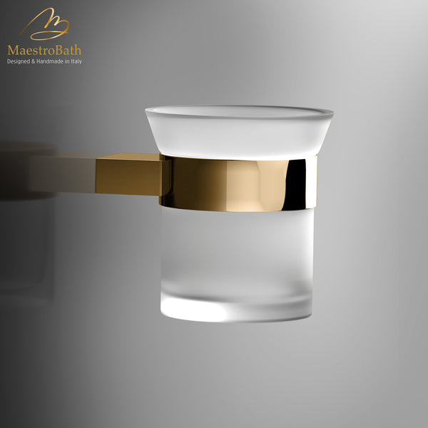 Modern Tumbler Holder | Polished Gold