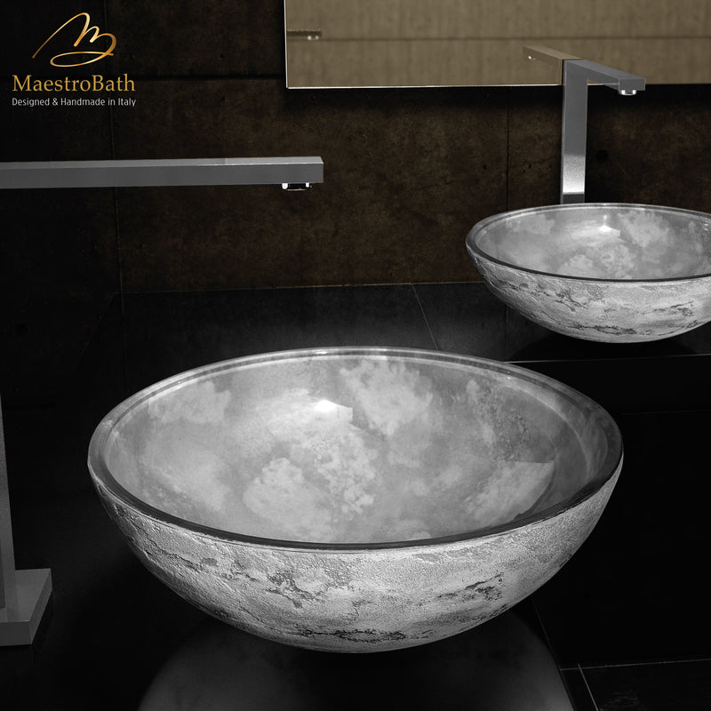 Contemporary Dual Textured Bathroom Sink