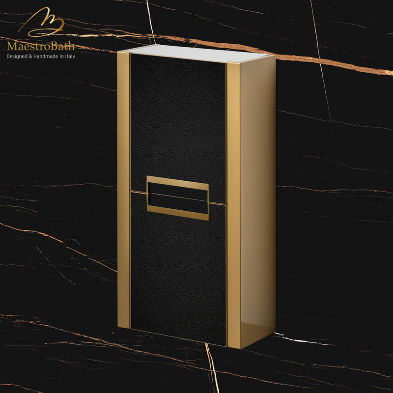 Danya Bathroom Cabinet with 2-doors | Black and Gold