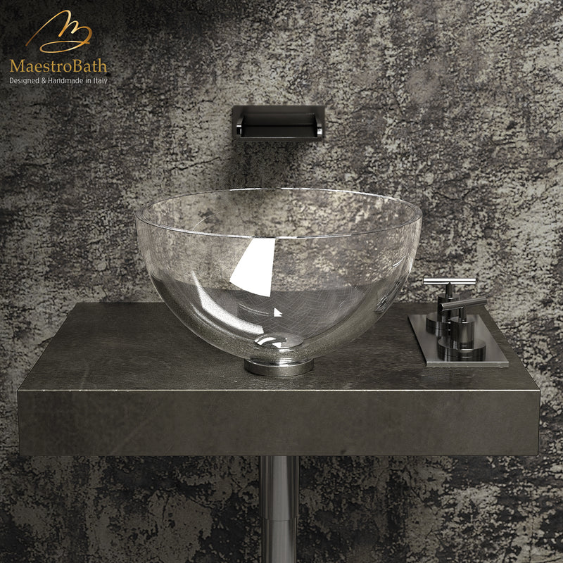 Emisfero Round Transparent Crystal Vessel Sink