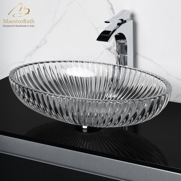 Premier Crystal Oval Sink #color_transparent