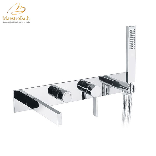 Caso Wall-mount Bathtub Filler | Polished Chrome