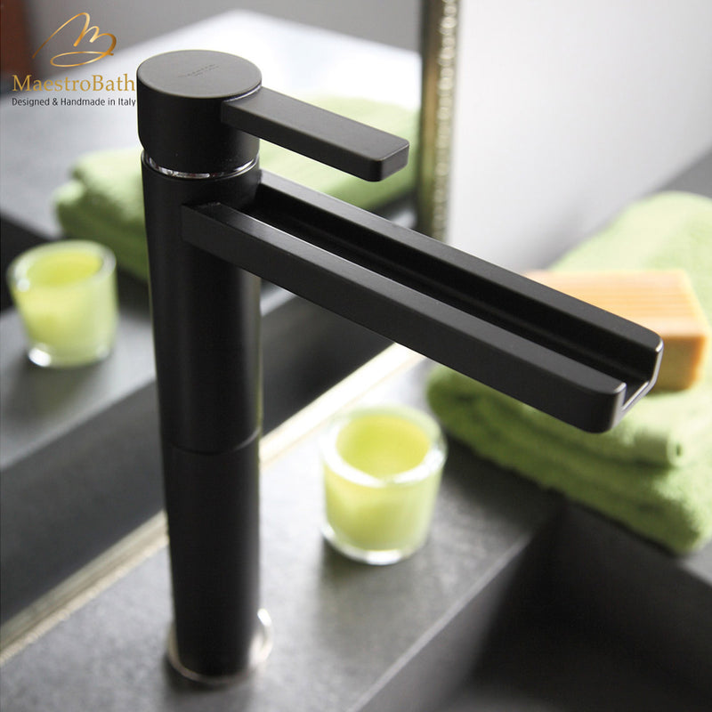 Aqua Black Mat High End Bathroom Faucet