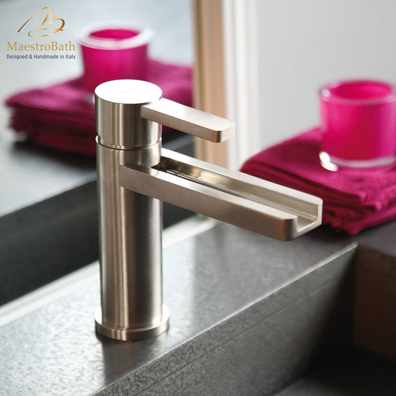 Aqua Brushed Nickel Luxury Bathroom Faucet