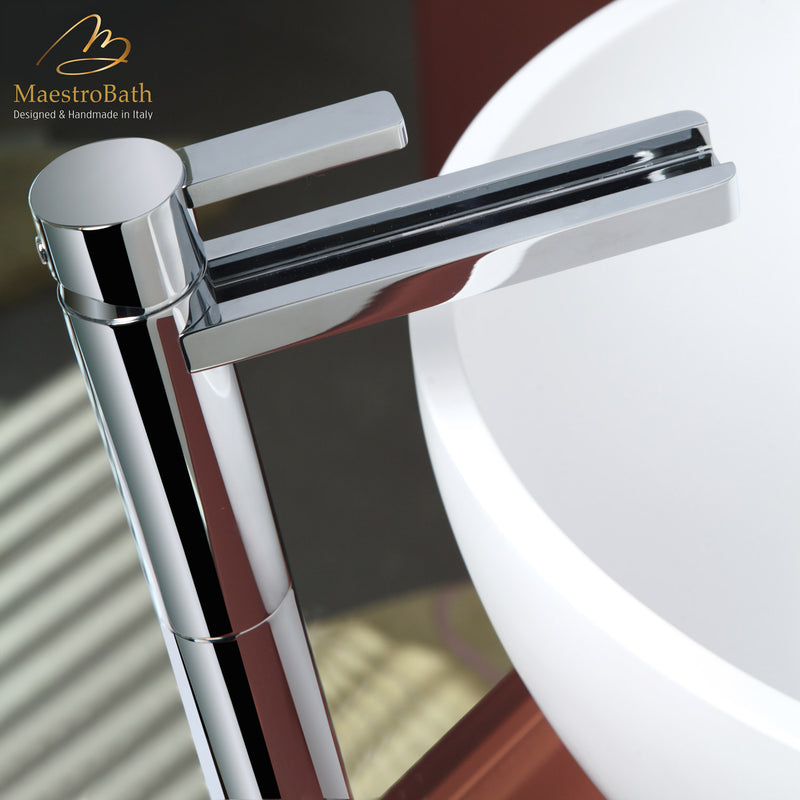 Aqua Polished Chrome Luxury Bathroom Faucet