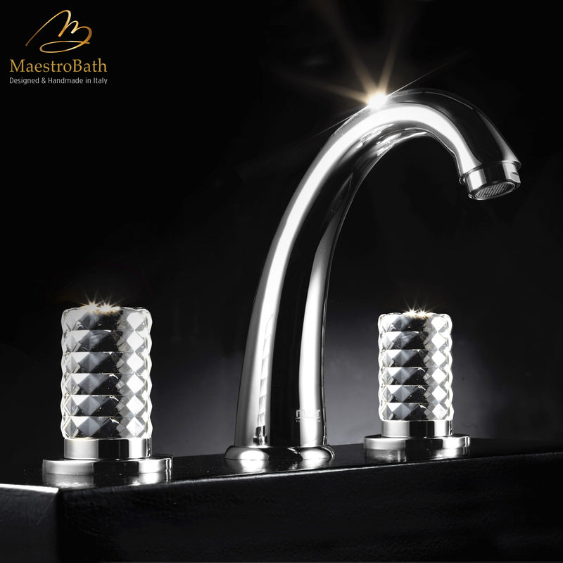 Kyros 3-Hole Polished Chrome Luxury Bathroom Faucet