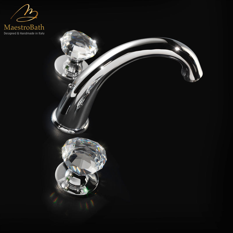 Crystal 3 Hole Bathroom Faucet