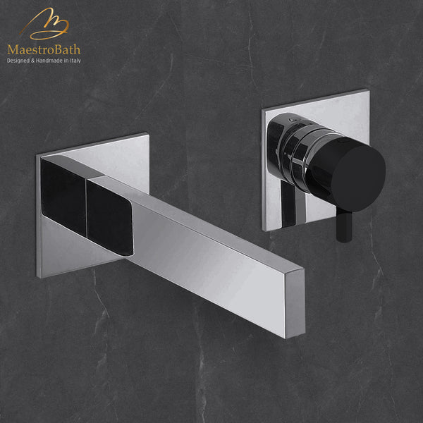 Ultra Modern Two Hole Bathroom Faucet | Polished Chrome #color_polished chrome